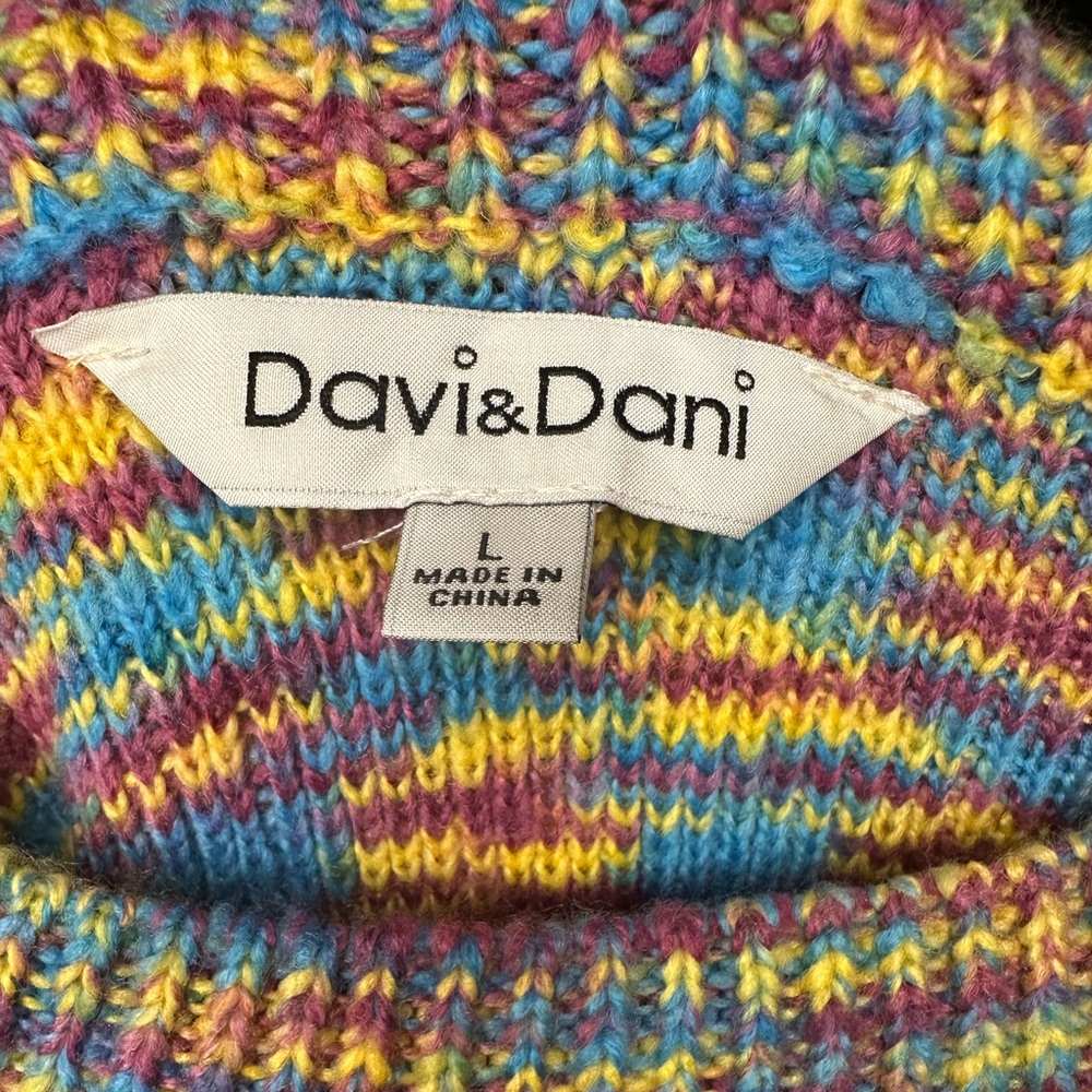 Davi and Dani large oversized sweater Colorful preloved womens retro style - Picture 3 of 8